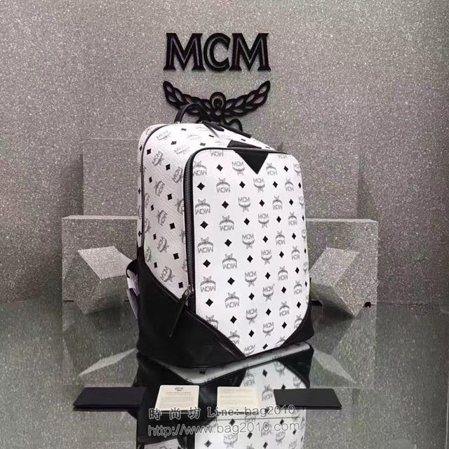 MCM雙肩背包 原單 24K黃金五金件 幹邑色Visetos塗層材料 高端MCM男士背包  mdmc1103
